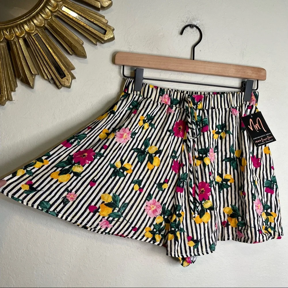 Everly Stripe and Floral Print Shorts